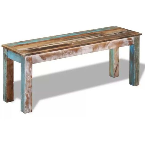 Banc bois massif recyclé multicolore Moust 110 cm (1/3)