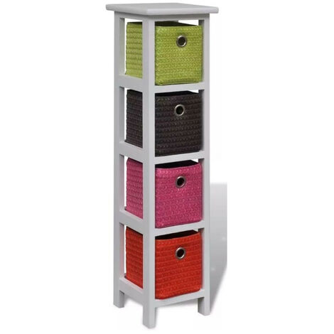 Chiffonnier 4 tiroirs bois blanc Finess