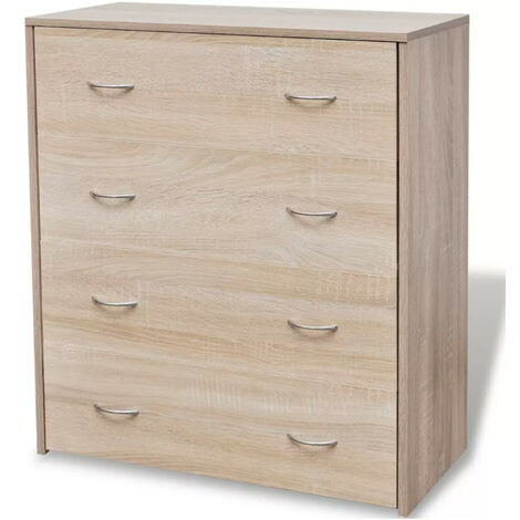 Commode 4 tiroirs bois de chêne clair Jack (1/5)