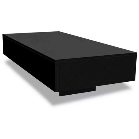 Table basse rectangulaire bois noir brillant Winter (1/5)
