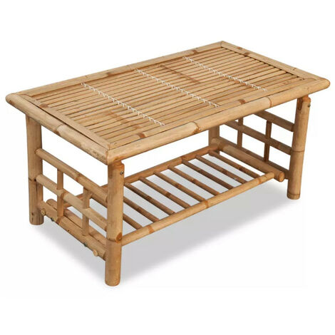 Table basse rectangulaire bambou clair Kyca (1/5)