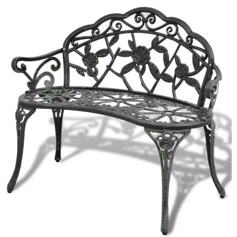Banc de jardin métal vert Troopa (1/2)