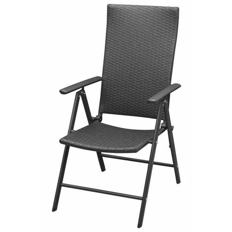 Chaise de jardin pliable résine tressée Vidalo - Lot de 2 (1/2)