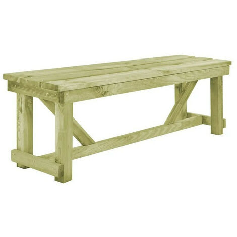 Banc de jardin pin massif imprégné vert Vralee 140cm (1/3)