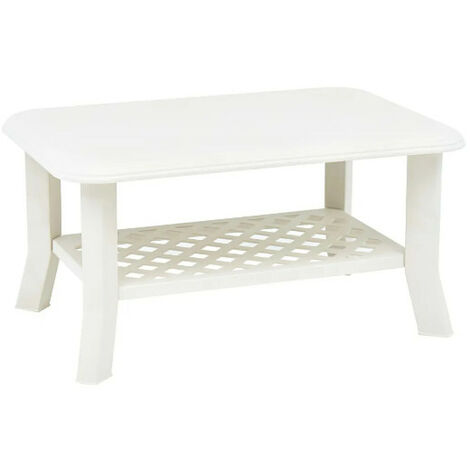 Table basse rectangulaire plastique blanc Manu (1/5)