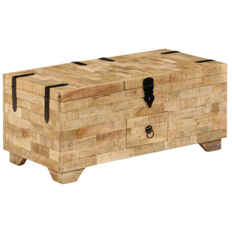 Table basse rectangulaire manguier massif clair Bastia (1/5)