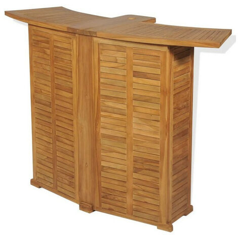 Comptoir de bar pliable teck massif clair Aqual (1/4)