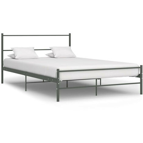 Lit métal gris Binder 160x200 cm (1/5)