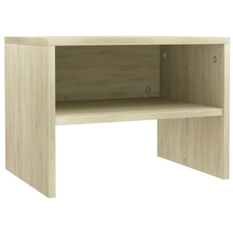 Table de chevet bois chêne sonoma Tsela (1/4)