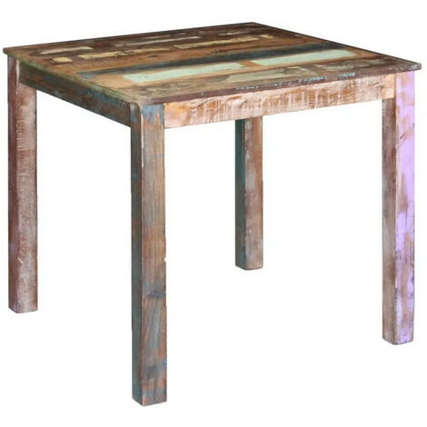 Table de cuisine bois de récupération lion 80 cm (1/4)