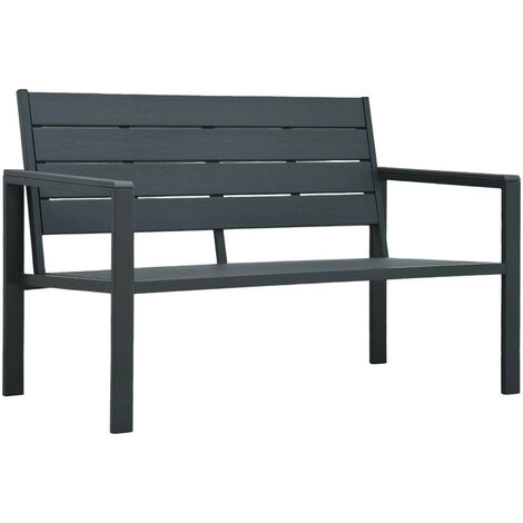 Banc de jardin 120cm PEHD Gris Aspect de bois (1/5)