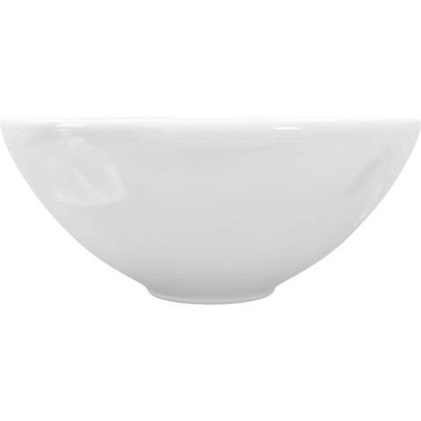 Lavabo de salle de bain Céramique Rond Blanc (1/5)