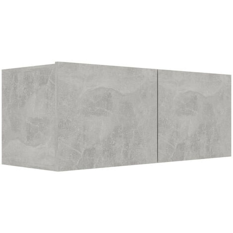 Meuble TV suspendu Gris béton 80x30x30 (1/5)
