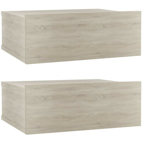 Tables de chevet flottantes 2 pcs Chêne sonoma 40x30x15 (1/5)