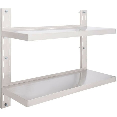 Étagère murale à 2 niveaux Acier inoxydable 100x30 (1/5)