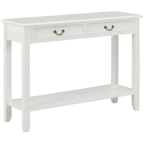 Table console Blanc 110x35x80 Bois (1/5)