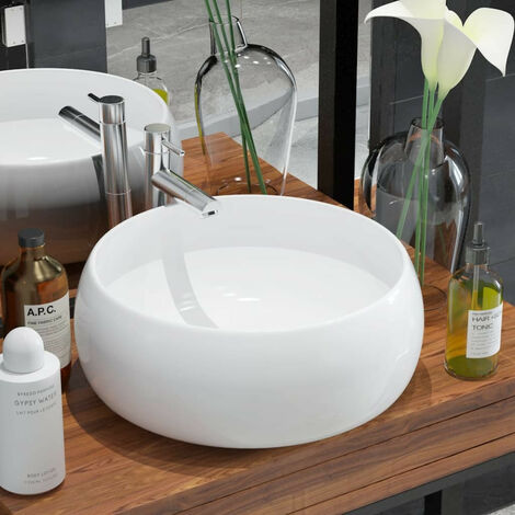 Lavabo ronde Céramique Blanc 40 x 15 cm (1/5)