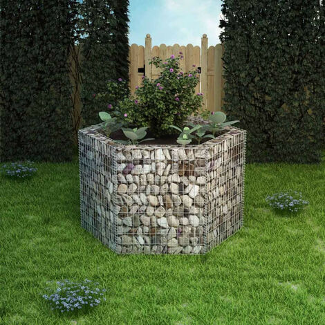 Lit surélevé à gabion hexagonale 160x140x100 cm (1/5)