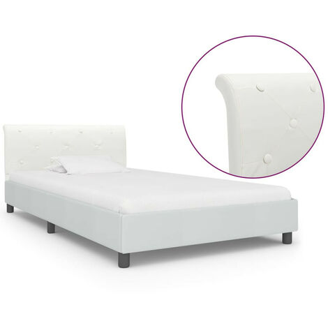 Cadre de lit Blanc Similicuir 90 x 200 cm (1/5)