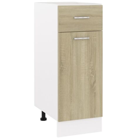 Les Tendances – Meuble bas de cuisine chêne sonoma 30x46x81,5 cm – Matériau aggloméré – 2 étagères et 1 tiroir – Rangement optimisé pour cuisine (1/5)