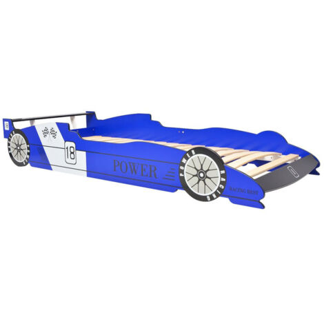 Lit voiture de course pour enfants avec LED 90x200 Bleu (1/5)