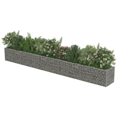 Lit surélevé à gabion Acier galvanisé 450x50x50 cm (1/5)