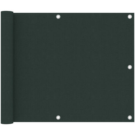 Écran de balcon Vert foncé 75x600 Tissu Oxford (1/5)