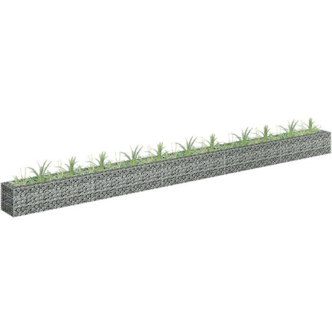 Lit surélevé à gabion Acier galvanisé 450x30x30 cm (1/5)