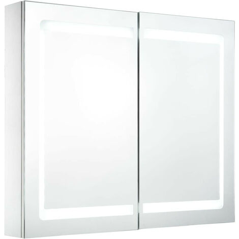 Armoire de salle de bain à miroir LED 80x12,2x68 cm (1/5)