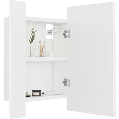 Armoire de salle de bain à miroir à LED Blanc 40x12x45 (1/5)