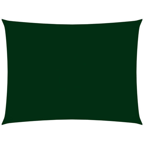 Voile de parasol Tissu Oxford rectangulaire 2x4 m Vert foncé (1/5)