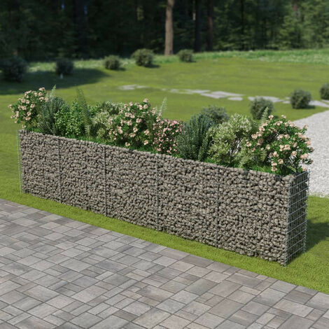 Lit surélevé à gabion Acier galvanisé 450x50x100 cm (1/5)