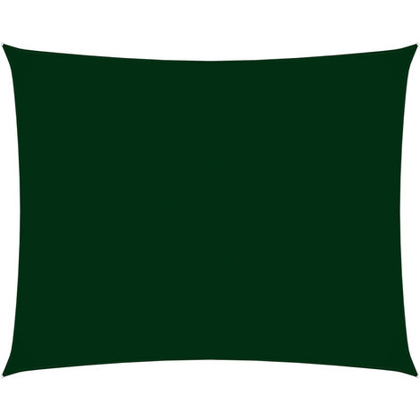 Voile de parasol Tissu Oxford rectangulaire 3x4,5 m Vert foncé (1/5)