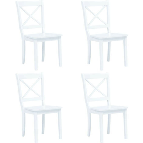 Chaise bois blanc hévéa massif Aero - Lot de 4 (1/5)