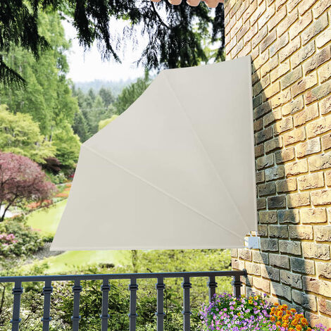 Auvent latéral pliable de balcon Crème 140x140 (1/5)