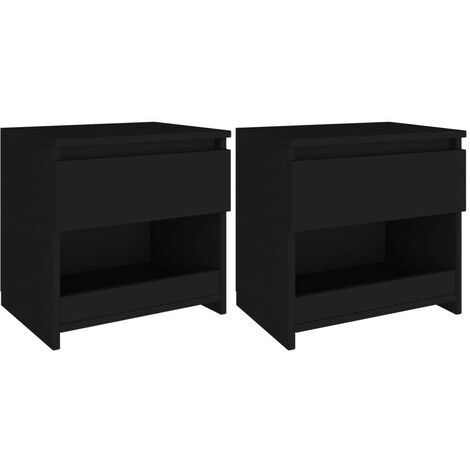 Tables de chevet 2 pcs Noir 40x30x39 (1/5)