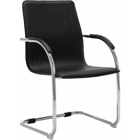 Chaise de bureau cantilever Noir Similicuir 4 (1/5)