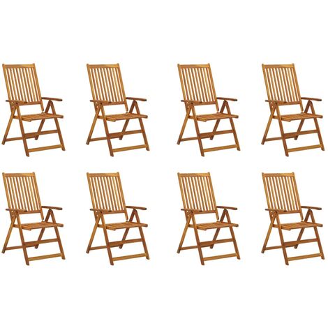 Chaises pliables de jardin 8 pcs Bois d'acacia solide (1/5)