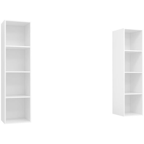 Meubles TV muraux 2 pcs Blanc 4 (1/5)