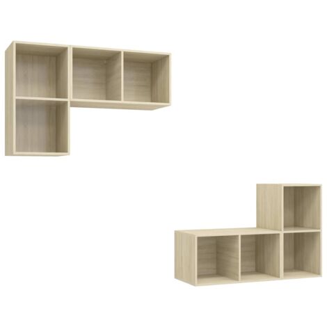 Meubles TV muraux 4 pcs Chêne sonoma 2 (1/5)