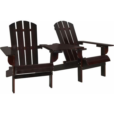 Chaises de jardin Adirondack avec table Bois de sapin Marron (1/5)