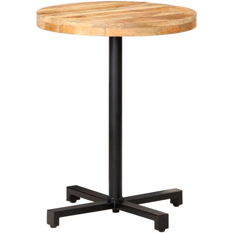Table de bistro Ronde Ø60x75 Bois de manguier brut (1/5)