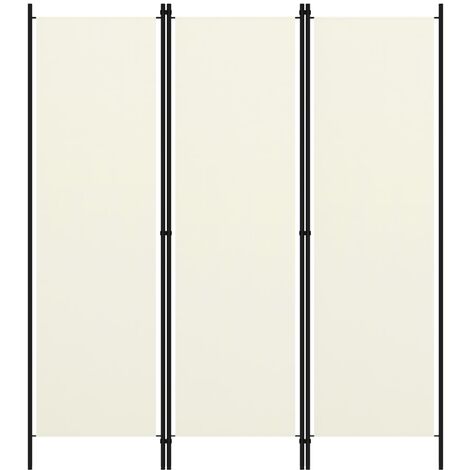 Cloison de séparation 3 panneaux Blanc crème 150x180 (1/5)