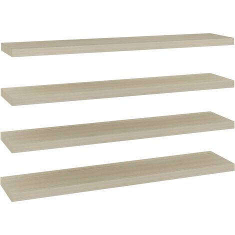 Étagères murales flottantes 4 pcs Chêne 120x23,5x3,8 MDF (1/5)