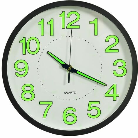 Horloge murale lumineuse Noir 30 cm