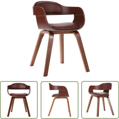 Chaise en bois Noyer Lizza - Confort et raffinement-Marron (1/5)