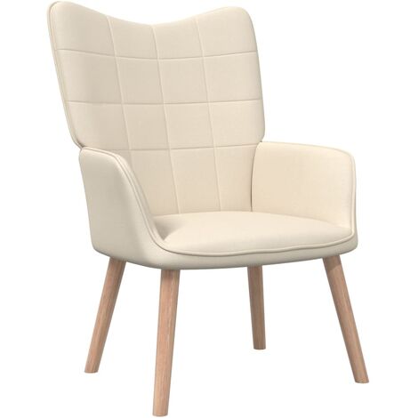 Chaise de relaxation 62x68,5x96 cm Crème Tissu 3 (1/5)