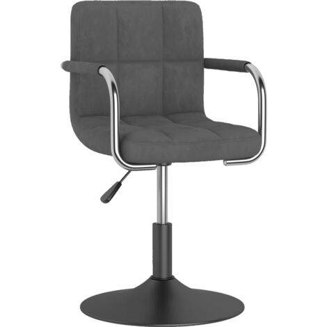 Chaise pivotante de bureau Gris foncé Velours (1/5)