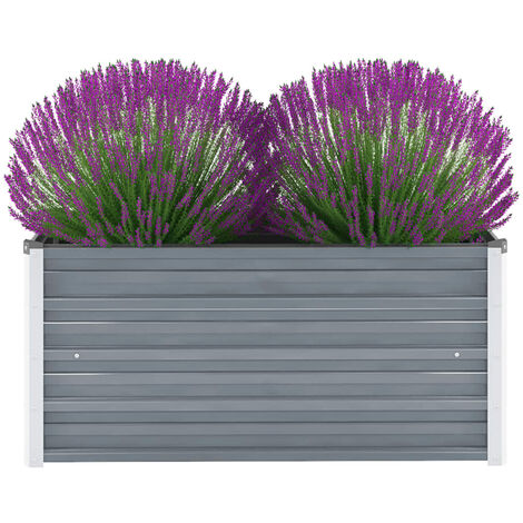 Lit surélevé de jardin Acier galvanisé 100x40x45 cm Gris (1/5)