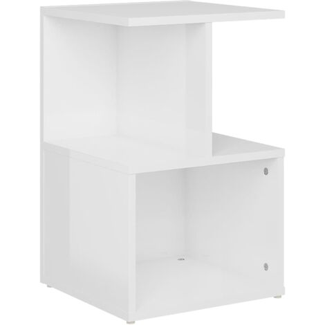 Table de chevet Blanc brillant 35x35x55 (1/5)